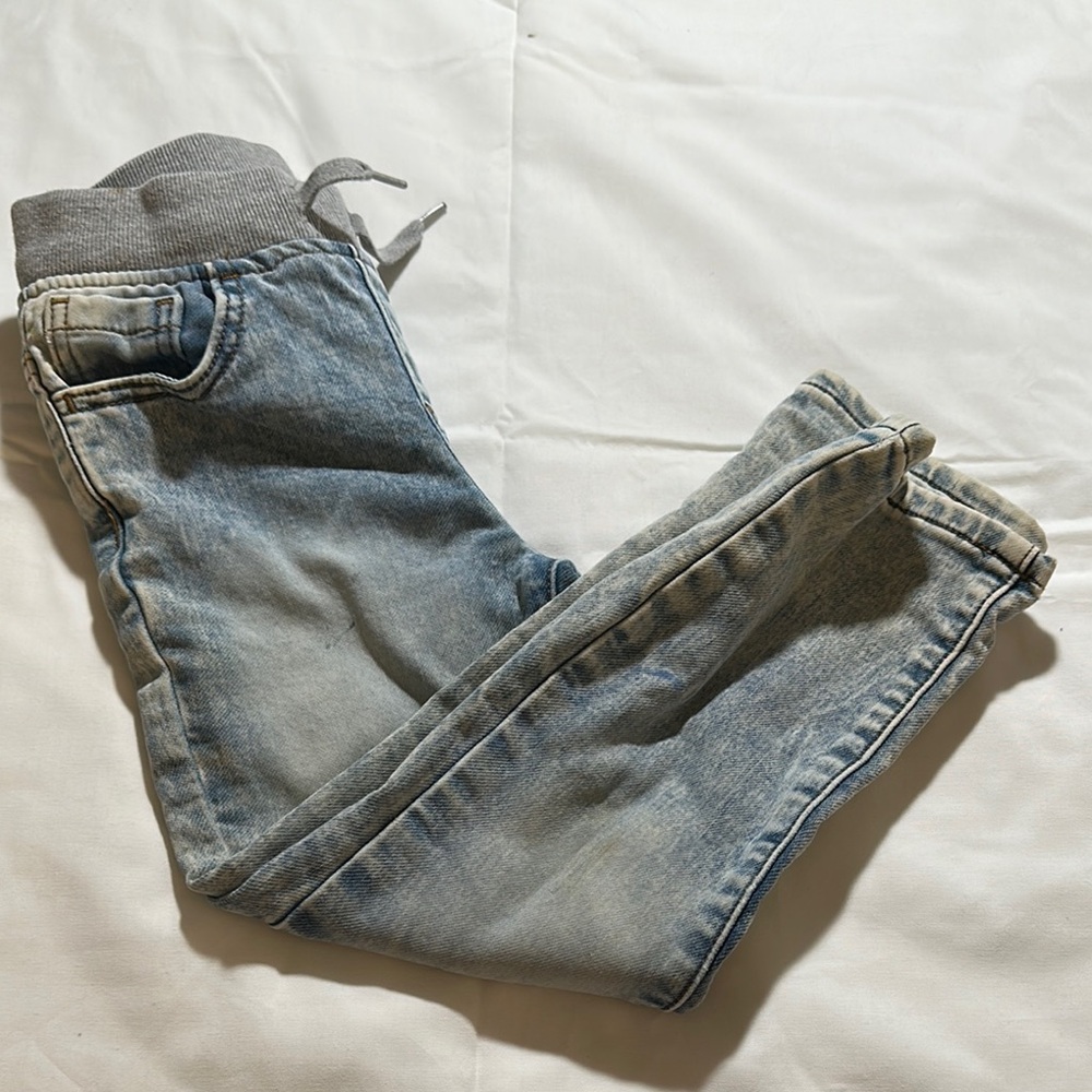 Gray and Blue Denim Jogger 5T Pants